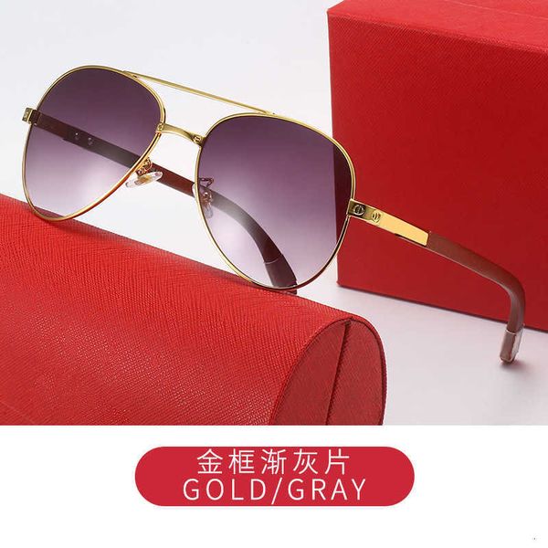 

Fashion Designer Cool sunglasses 2023 New Kajia Wood Spring Legs Double Beam Sunglasses for Men Flight Driving Toad Sungla