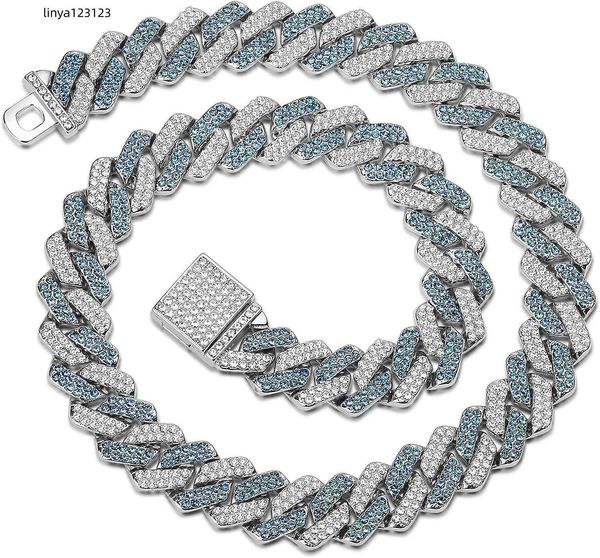 

junvirtuous cuban link chain mens iced out miami cuban necklace silver/gold bling diamond hip hop jewelry for women