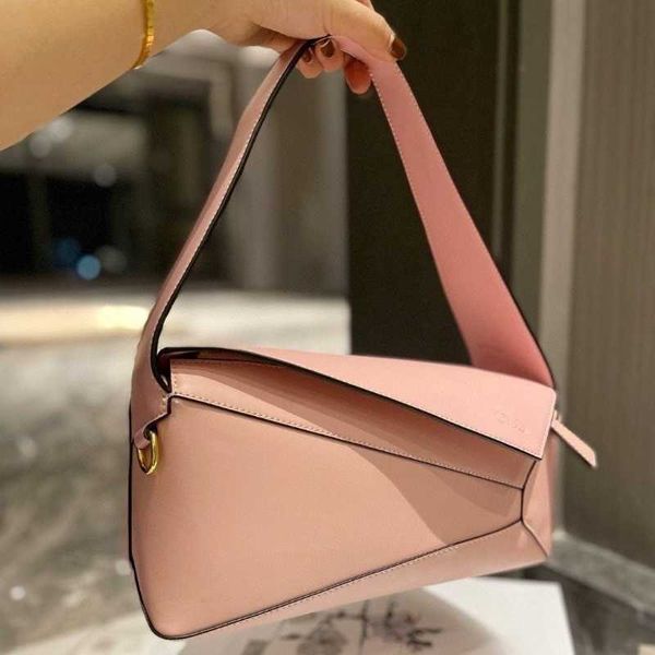 

Wholesale Hobo Single Shoulder Underarm Bag Puzzles Designer Handbag Lowe Women's Leather Portable Wallet Splices Luxury Large Capacity Geometry, Blue