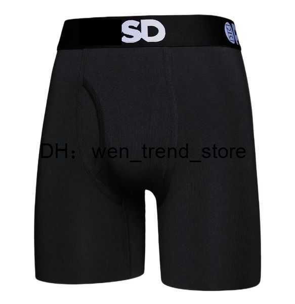

men's designer lengthened sports underwear men ice silk fitness boxer shorts 1 sh5b, Black;white