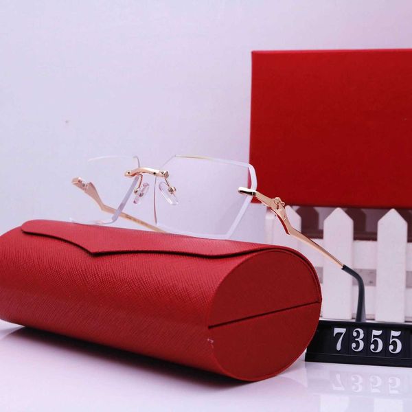 

new overseas 2023 outer sunglasses men's and women's square sunglasses frameless fashion glasses 7355 gnpu 333, White;black