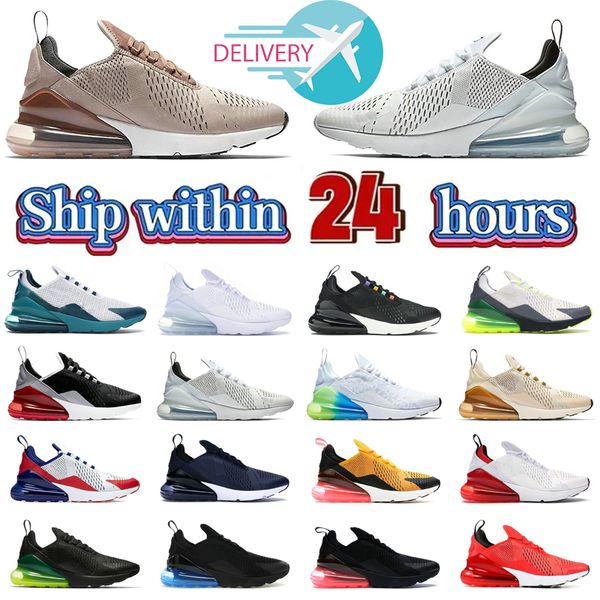 

more comfortable new designer 270 men running shoes women 270s mesh 27c triple black white navy red barely rose pink men sports sneakers tra
