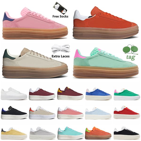 

classics designer gazelle bold casual shoes gazelles platform for women sneakers pulse mint screaming pink glow gum vegan white black suede