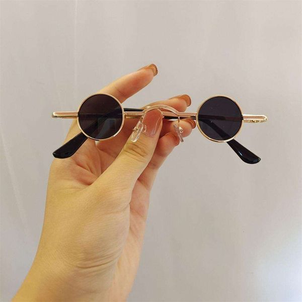 

mini glasses mens fashionable small lens sunglasses round retro frame eyes personalized women, White;black