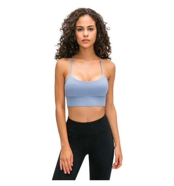 

lulus fitness yoga bra for women push up solid backless running gym training crop sports workout femme padded underwear female, Black;yellow