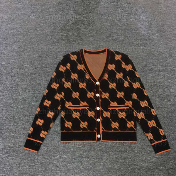 

designer cardigan sweaters womens sweater coat knit long sleeved v-neck knitwear letter jacquard leisure autumn jacket designer women clothe, White;black