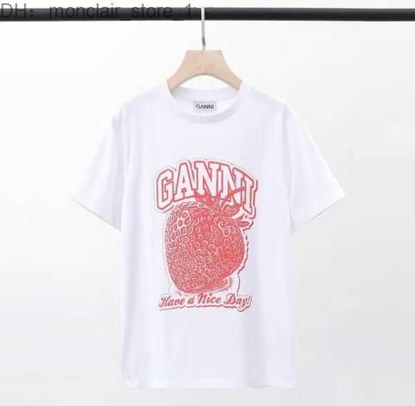

designer t shirt summer funny fruit print ganni women tshirt tee men 3 n7il, White