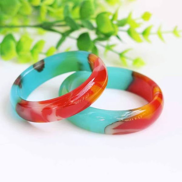 

colorful color jade bangle bracelet chalcedony agate ethical wind jade, Black