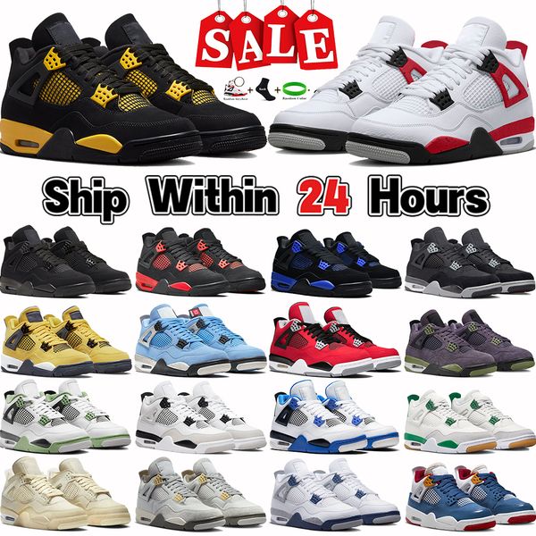

mens 4 basketball shoes 4s jumpman thunder red cement pine green black cat university blue pn dust seafoam sail canyon purple womens trainer