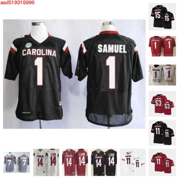 

south carolina gamecocks football jersye 5 grayson howard 14 jaron willis 5 dakereon joyner 95 alex huntley 51 tree babalade 15 tanner baile, Black