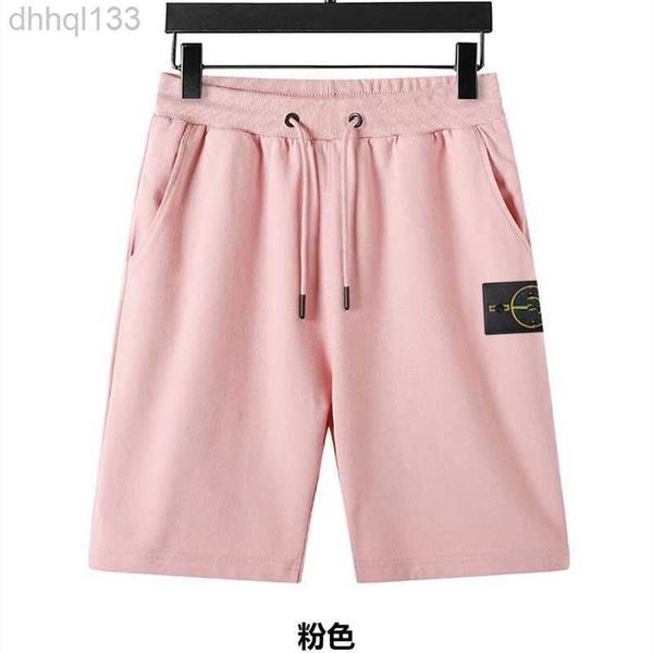 

2023 material beach stone shorts men's retro island sports pants pure cotton blue short tie women embroidery summer street five-point, White;black