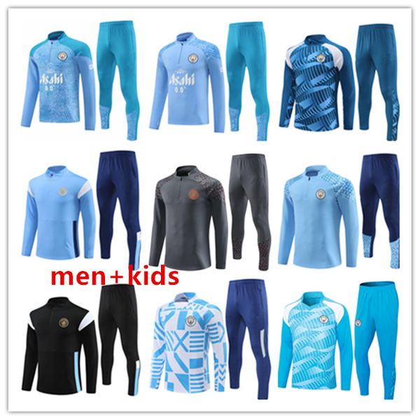 

22 23 24 manchester soccer jerseys city football tracksuit haaland de bruyne 2023 2024 phillips training suit grealish sterling ferran mahre, Black