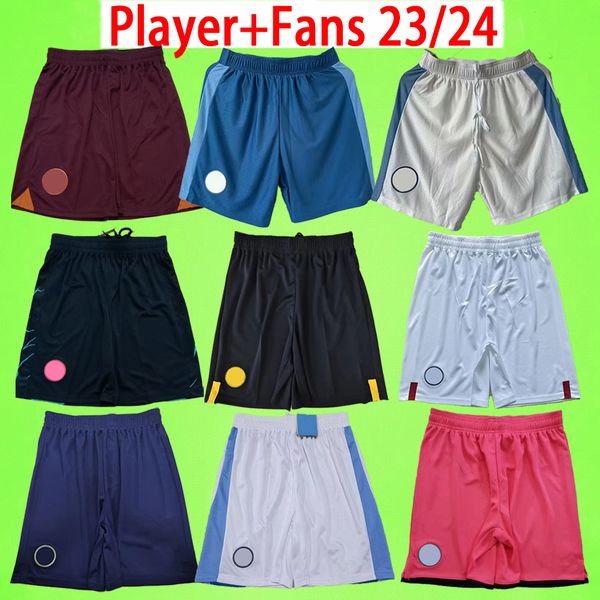 

player fans version 2023 2024 haaland alvarez soccer shorts 22 23 24 grealish foden man citys football pants de bruyne home away bernardo ma, Black;red