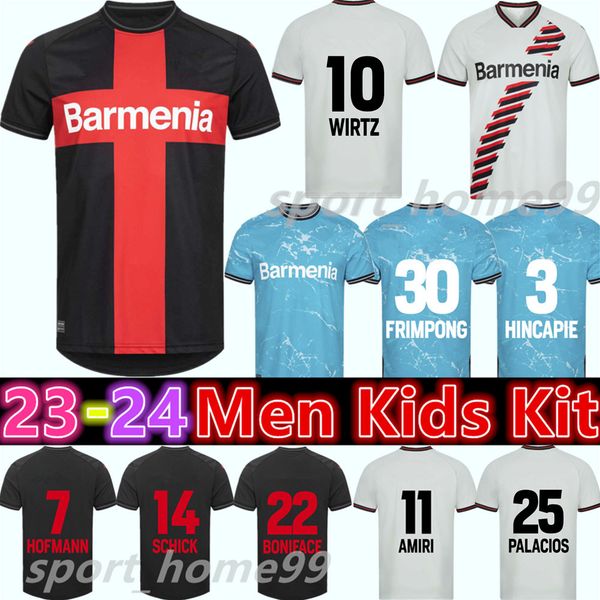 

new 23 24 bayer 04 leverkusen schick soccer jerseys hofmann hlozek boniface 2023 2024 wirtz palacios home away third football shirt frimpong, Black