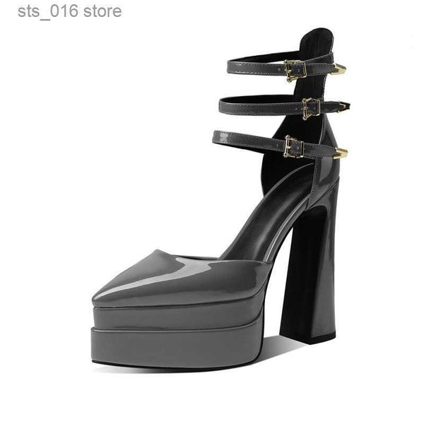 

dress shoes 2022 spring and summer new luxury women's shoes fashion high heels party shoes wedding shoes patent leather platform shoes, Black