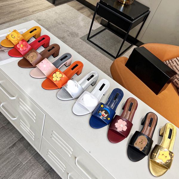 

2023 luxury slippers genuine leather sandals flat slides 5cm high heels slipper summer beach thick bottom stuffies platform alphabet shoes b, Black