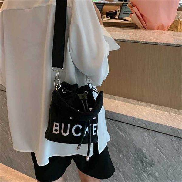 

28% off bag 2024 new launch designer handbag autumn/winter plush letter bucket ins one