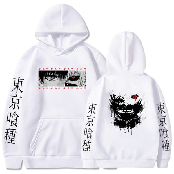 

men's hoodies sweatshirts anime tokyo ghoul hoodies ken kaneki graphic printed sweatshirts men casual hip hop streetwear couple pullove, Black