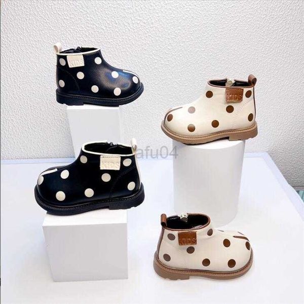 

boots korean version kids boots 2023 autumn winter fashion trend genuine leather childrens' zipper-up shoes anti-slippery girls boots l, Black;grey