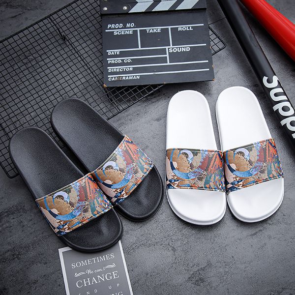 

2024 men's ladies slippers luxury comfortable sandals spring summer autumn fashion wide flat slippers us5.5-us10, Black