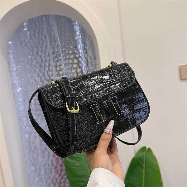 

13% off bag 2024 new launch designer handbagearly launch women's new button crocodile pattern kangkang fashion trend crossbody bags