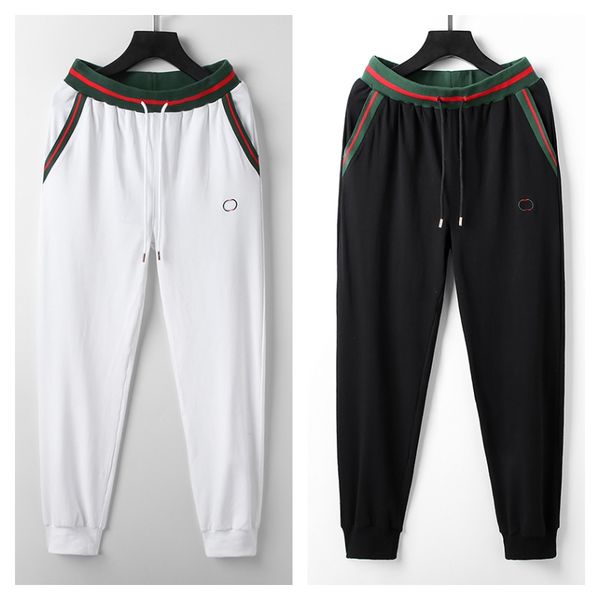 

trend sports pants spring fall light cotton pants men's casual pants loose straight leg running plus size bunched foot stone summer pan, Black