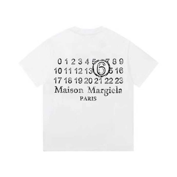 

new 2023 designer mm6 t springsummer shirt margielas ins digital phantom letter printing short sleeve mens and womens pure cotton light luxu, White;black