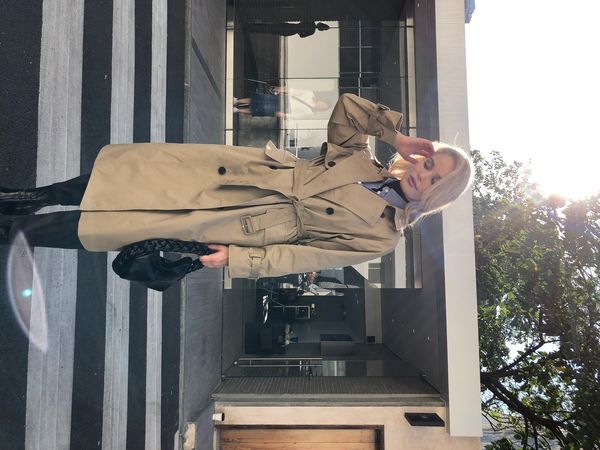 

womens wool blends uk brand fashion fall autumn casual double breasted simple classic long trench coat with belt chic female windbreaker 230, Black