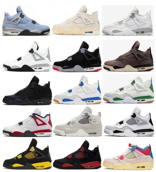 

Basketball Shoes Bred Sail Pine Green Jumpman 4 4s Frozen Moments Red Cement Thunder Military Black Cat University Blue Midnight Navy Fire Red White Cement Sneakers, 36
