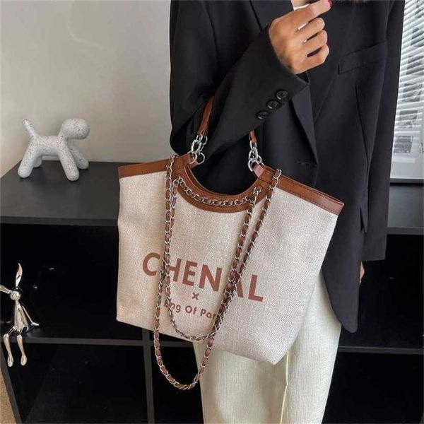 

bag 2024 new launch designer handbag large capacity women's summer versatile canvas chain single shoulder portable