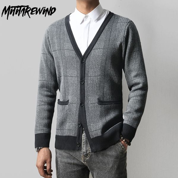 

men's sweaters autumn winter for men daily casual cardigan pure cotton loose singlebreasted plaid jacquard sweater coats 230828, White;black