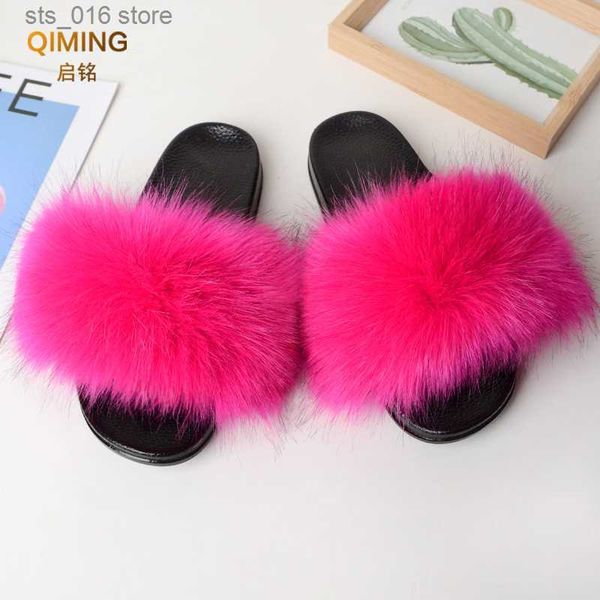 

slippers summer faux fur slippers fuzzy fur slides for women fluffy sandals indoor outdoor ladies shoes woman slipper furry flip flops t2308, Black