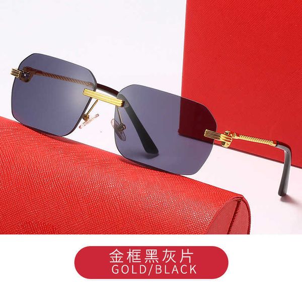 

fashion designer cool sunglasses 2023 new kajia frameless for men and women trend metal fried dough twists l, White;black