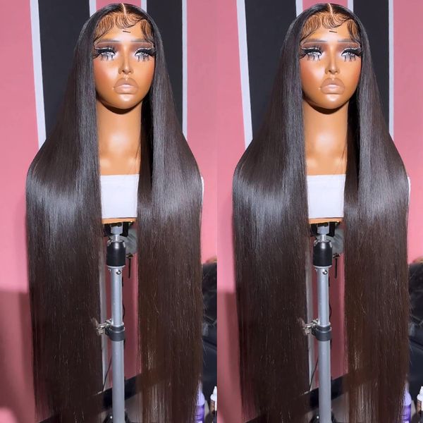 

13x6 Hd Lace Frontal Wig Human Hair Straight 360 Glueless Full Lace Wigs Pre Plucked 13x4 Transparent Wig on Sale Clearance, Natural color
