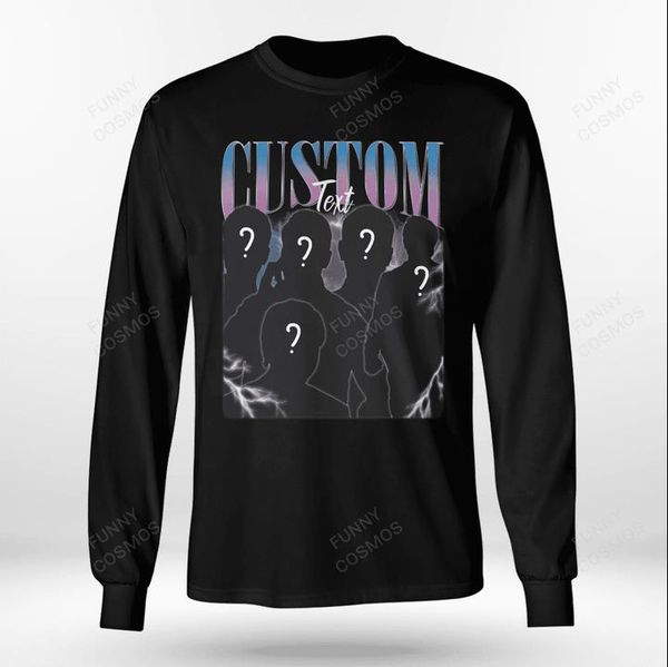 

men's hoodies vintage style custom (text & pictures) designer fashion womens men crewneck sweatshirt, Black