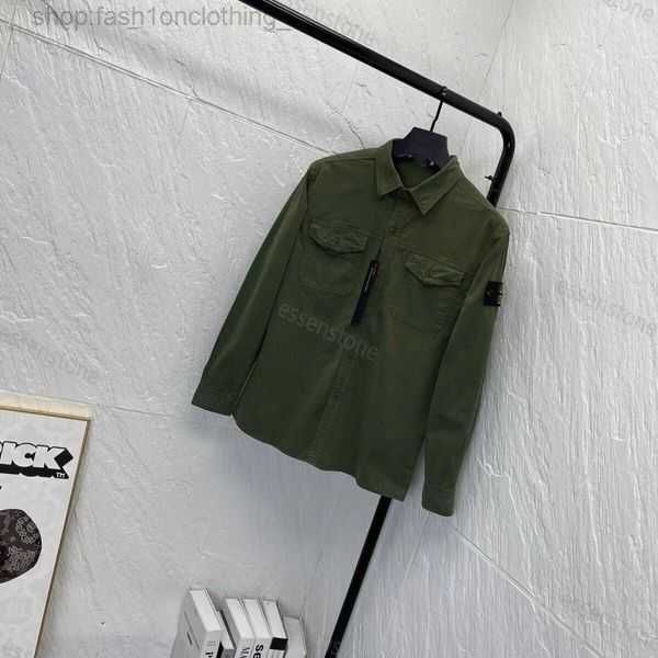 

designer stone pocket jackets island jacket long sleeve zipper badges men tshirt casual coat windbreaker embrodiery mens shirts autumn coats, Black;brown