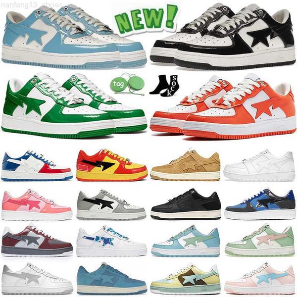 

2023 designer casual shoes low for men sneakers patent leather black white blue camouflage skateboarding jogging sports star trainers