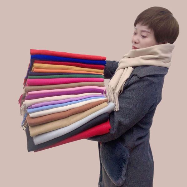 

style imitation cashmere scarf for women korean version autumn and winter warmth japanese sweet, Blue;gray