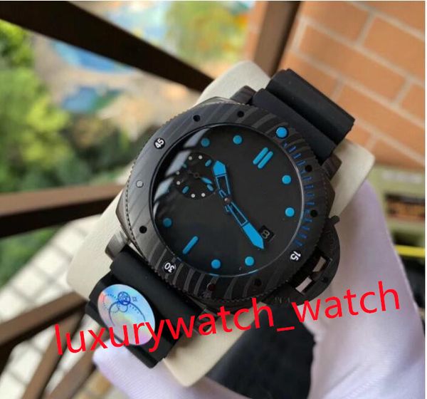 

luxury watch man rubber strap automatic movement 44mm mens watches fashion two dials day date men designer watch gifts small dial working fa, Slivery;brown