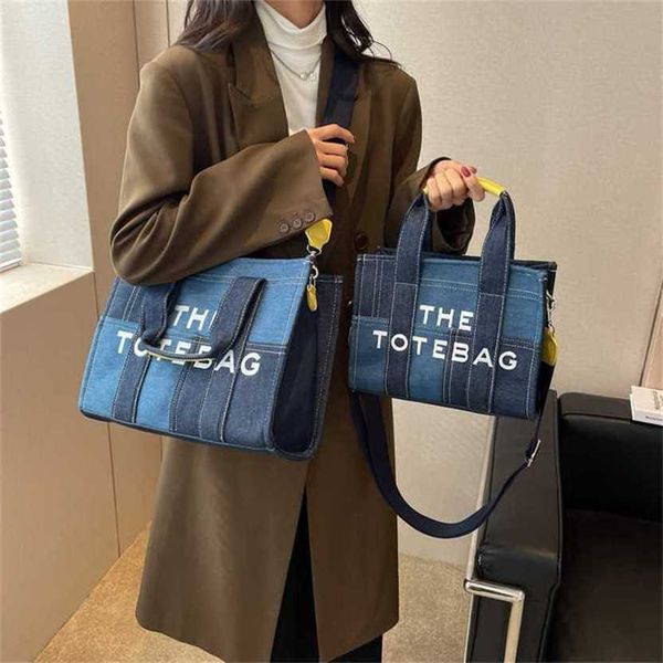 

20% off bag 2024 new launch designer handbag personalized combination denim canvas totebags trend one crossbody