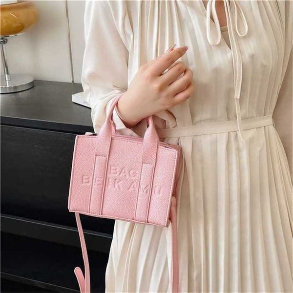 

68% off bag 2024 new launch designer handbag korean embossed letter handheld tote new texture lychee pattern versatile single shoulder cross