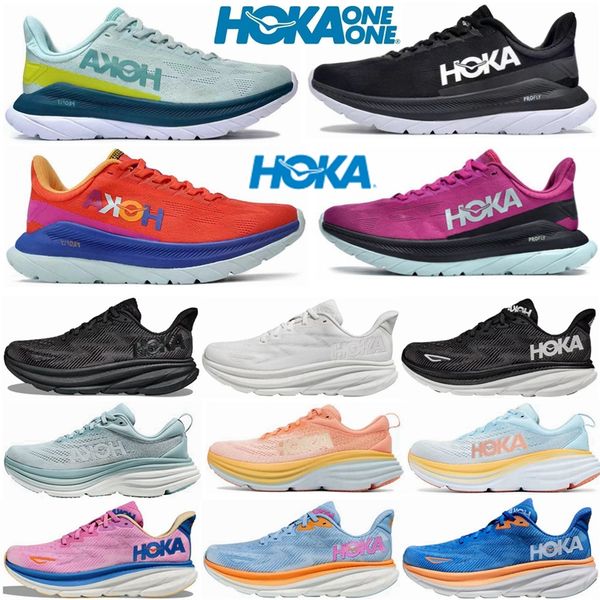 

hoka one one clifton 9 clifton 8 running shoes hokas bondi 8 carbon 2 women men low mesh trainers triple white black people