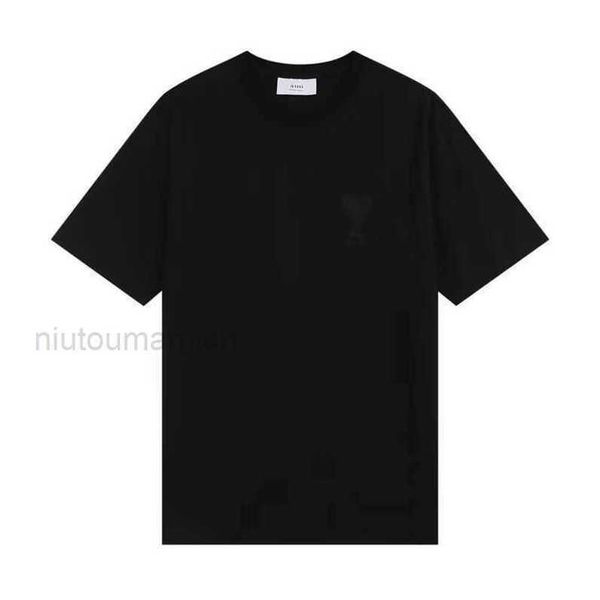 

t shirts for men women big embroidery amis heart high shirt short a peach sleeved towel summer amit new love and couples r44v, White;black