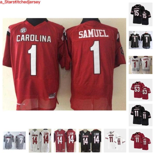 

south carolina gamecocks football jersye 23 djay braswell 16 lanorris sellers 32 mohamed kaba 24 jalon kilgore 11 davis 52 blanton 91 tonka, Black