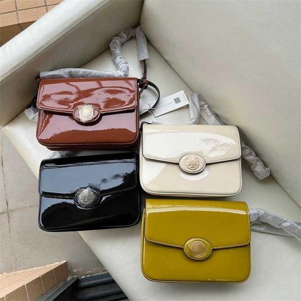 

13% off bag 2024 new launch designer handbagearly launch new tb mirror tofu lacquer leather small square leisure underarm women's one s