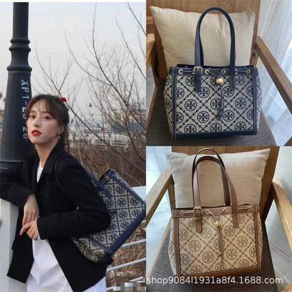 

13% off bag 2024 new launch designer handbagearly launch new tb tote cowhide old flower shoulder large capacity shopping women's