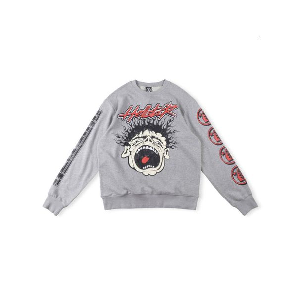 

men's hoodies sweatshirts 2023ss hellstar studios records crewneck hoodie ins pullover longgar 230826, Black