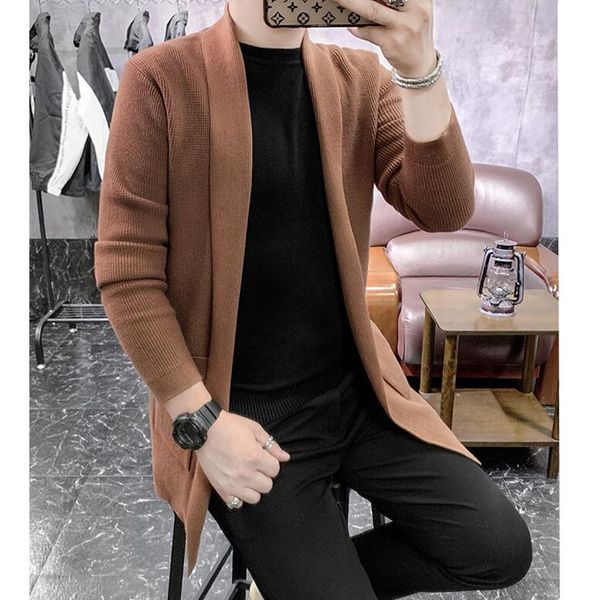 

men's sweaters british style autumn casual solid knitted coat male cardigan designer homme sweater slim fitted warm clothing 230828, White;black