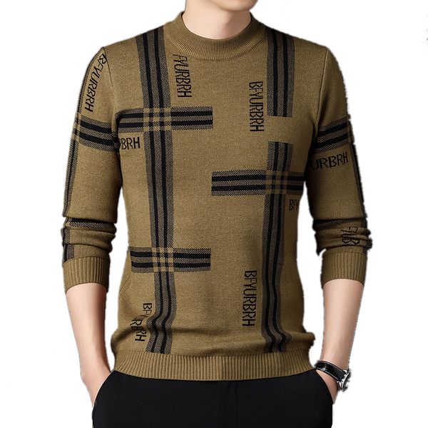 

men's sweaters 2023 warm fashion long sleeved casual pullover knitted sweater men clothing 230826, White;black