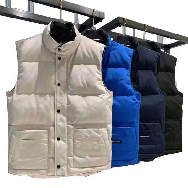 

men vest down cotton waistcoat designs mens womens no sleeveless north jacket puffer autumn winter casual canadian goose outdoor outerwear, Black;white